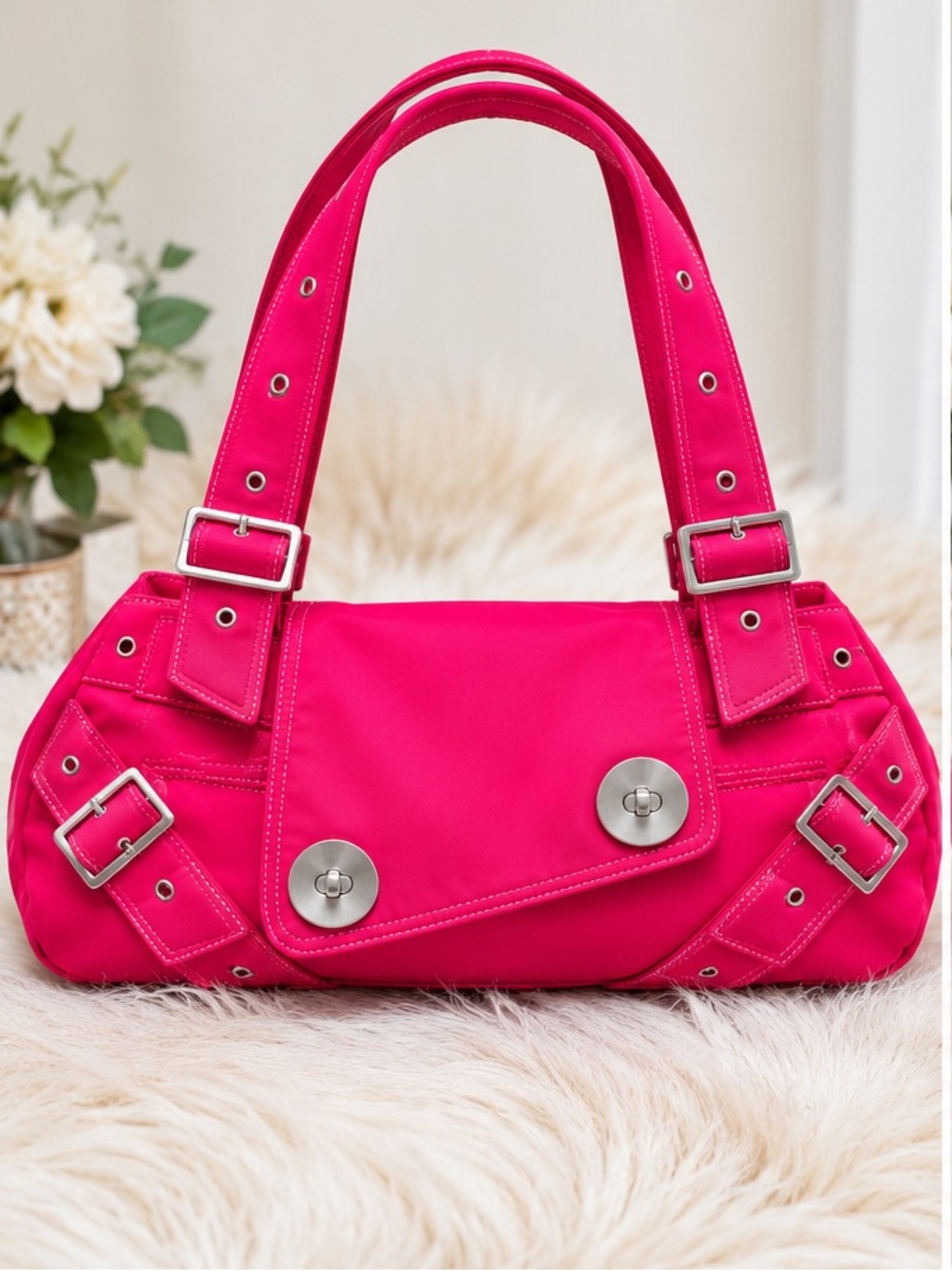 Hot Pink Women's Shoulder Bag - Unbranded